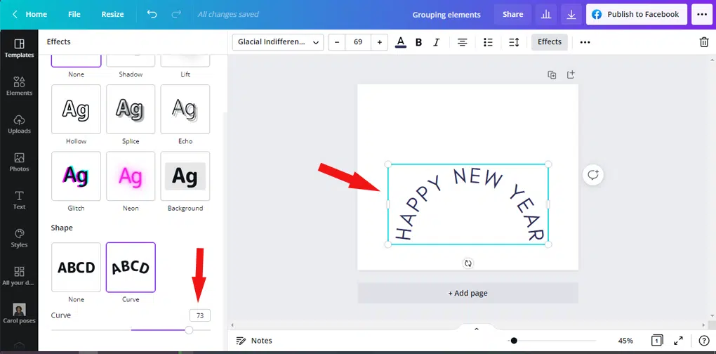 Customizing Your Curved Text