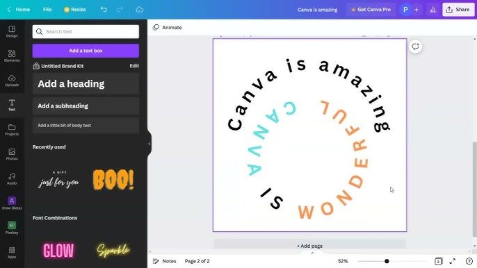 Types of Text Wrapping Possible in Canva