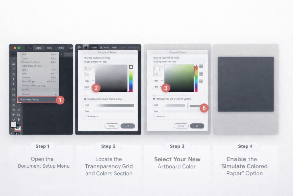 Document Setup Method: How to Change Artboard Color in Illustrator