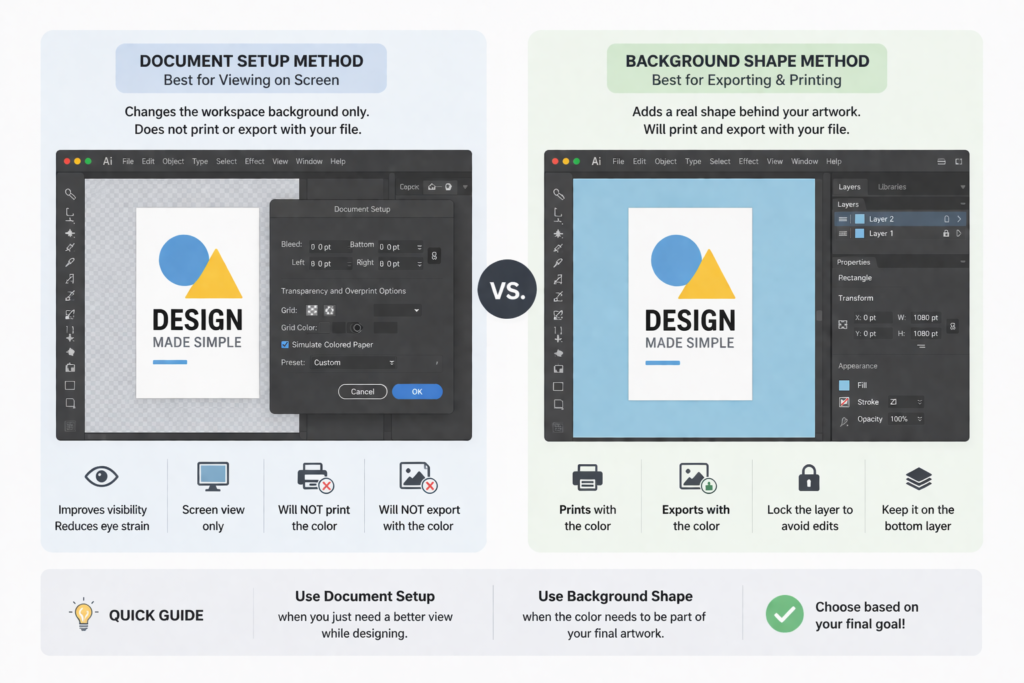Document Setup vs Background Shape