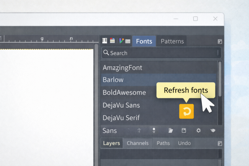 How to Add Fonts to GIMP and Refresh the Font Cache