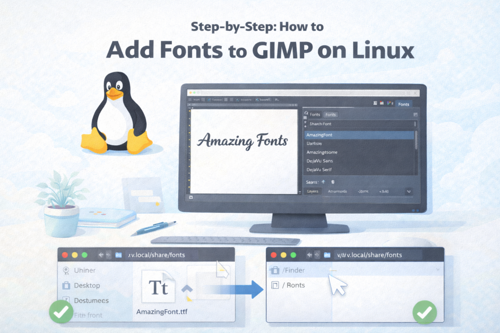 How to Add Fonts to GIMP on Linux