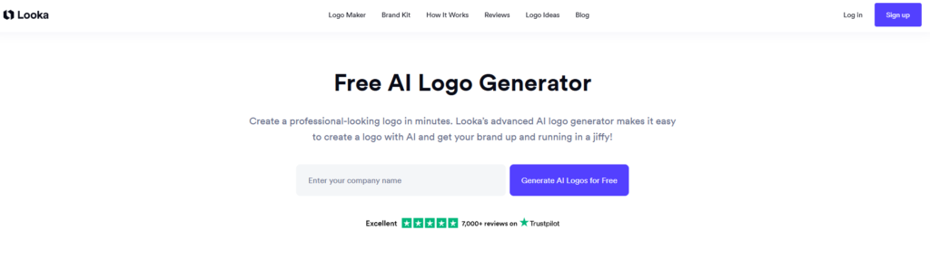 Looka AI generated logo options screen